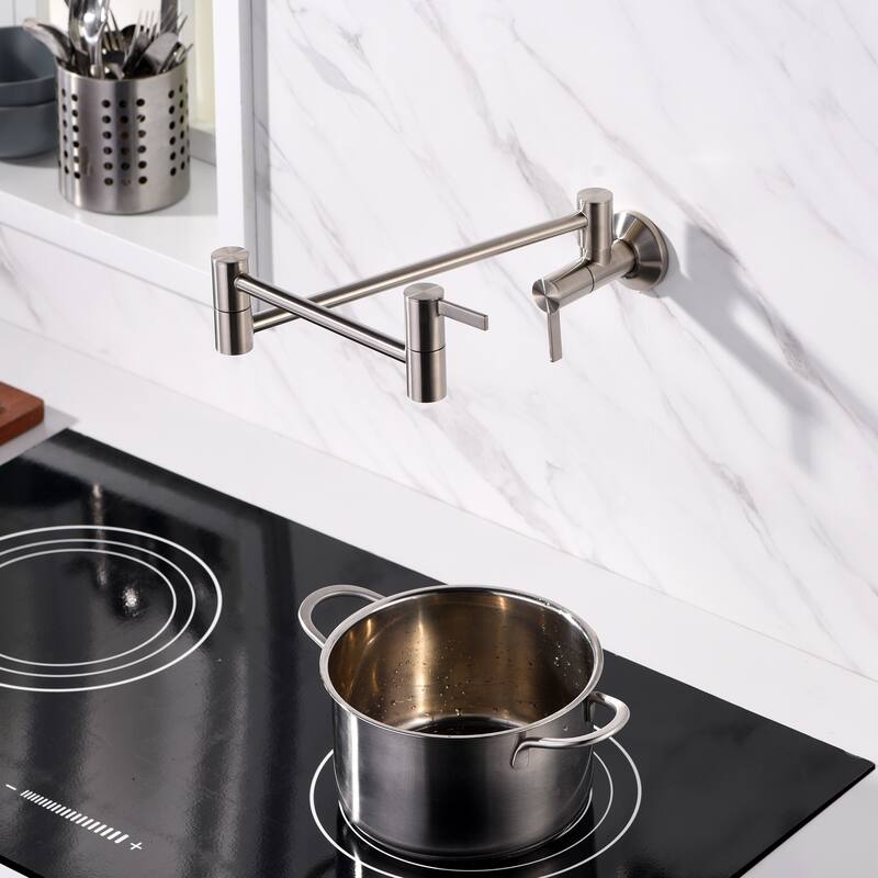 Luxier Contemporary KTS17 2-Handle Wall-Mounted Pot Filler