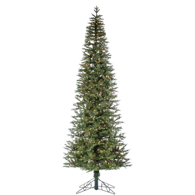 10 Foot Pre Lit Natural Cut Pine Tree with 950 Clear White Lights
