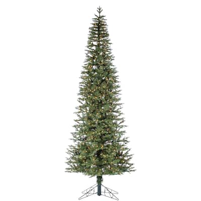 10 Foot Pre Lit Natural Cut Pine Tree with 950 Clear White Lights - N/A