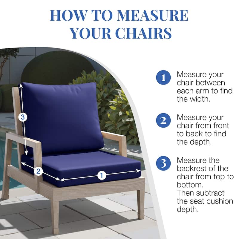 24''x24'' Outdoor Patio Seat Cushion Set with Removable Cover