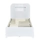 preview thumbnail 18 of 20, Twin Storage Platform Bed with Bookshelf Headboard & Light Strip Design, Wooden Bed Frame with 2 Drawers, No Box Spring Needed