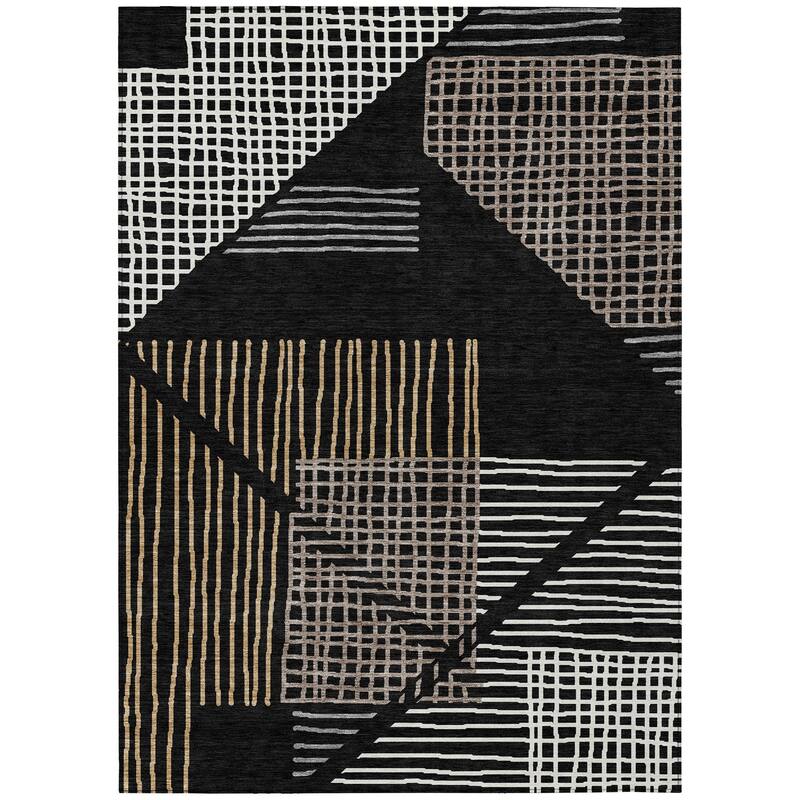Machine Washable Indoor/ Outdoor Casual Contemporary Chantille Rug