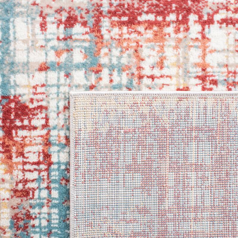 SAFAVIEH Skyler Precillia Modern Abstract Rug - Burgundy/Gold - 5' 5" x 7' 7"