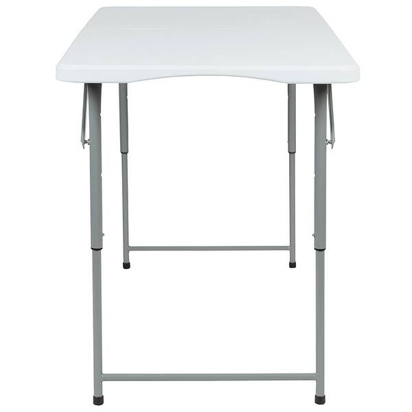 4Foot Height Adjustable BiFold Granite White Plastic Folding Table
