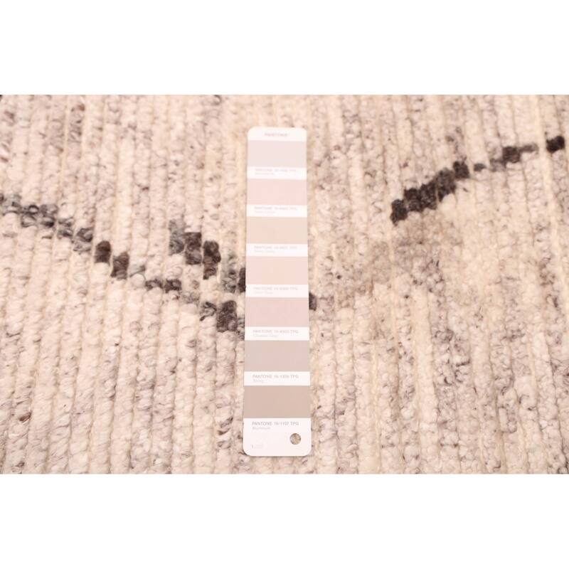 ECARPETGALLERY Hand-knotted Tangier Light Grey Wool Rug - 5'2 x 7'6