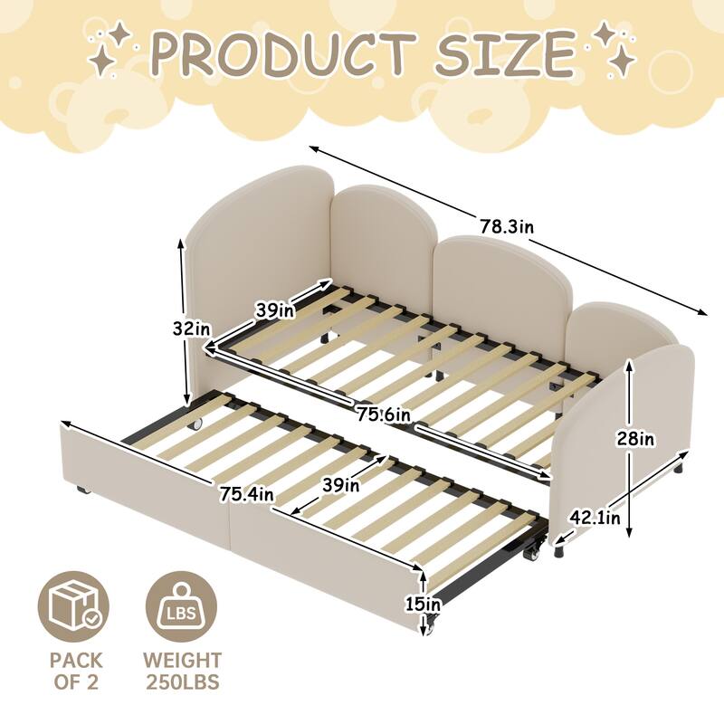 Flower-Shaped Velvet Upholstered Twin Daybed with Storage Drawer, Soft and Stylish Crib Bed