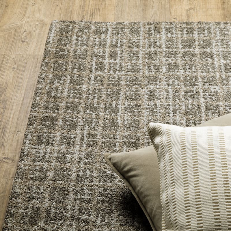 Style Haven Archer Geometric Plaid Grey/ Beige Indoor Area Rug