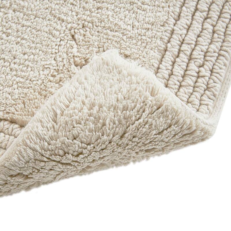 Cotton Tufted 3000 GSM Reversible Bath Rug Natural 21x34"