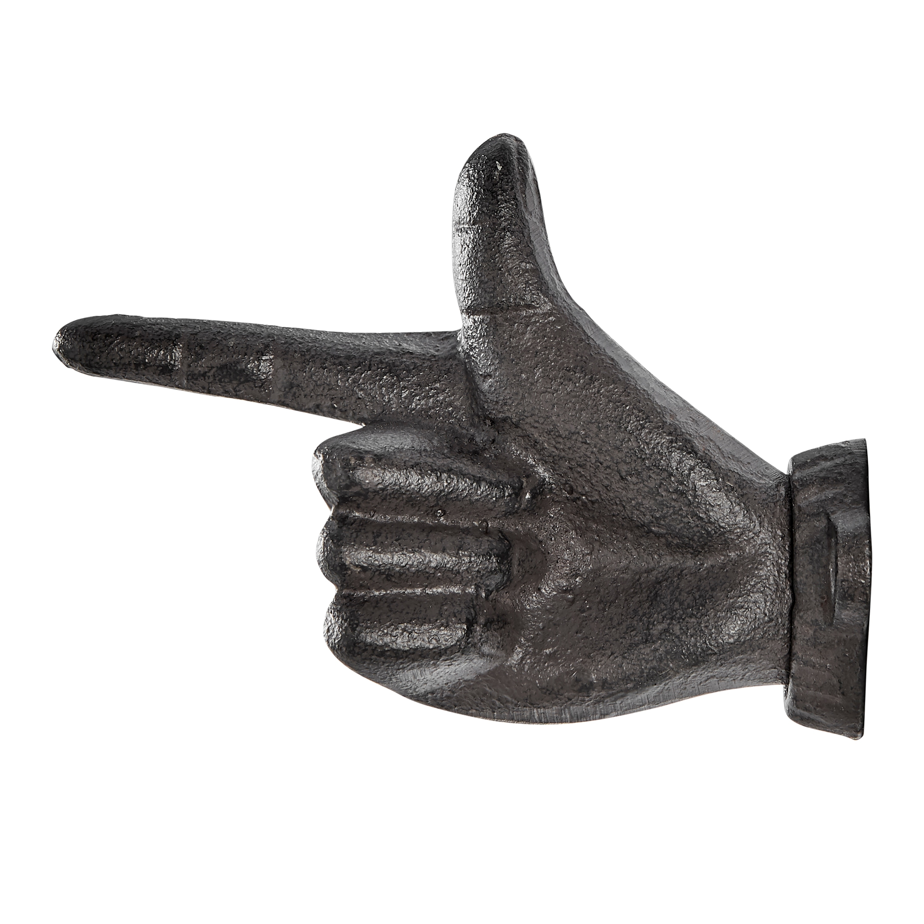 Thumbs up & Pointing Finger Dark Brown Cast Iron Wall Mount Hook Set (Set  of 2) - Bed Bath & Beyond - 35114126
