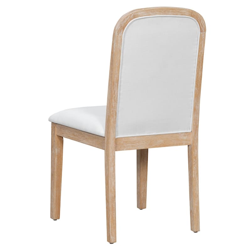 18.9" Vintage Linen Upholstered Dining Chairs, Set of 4