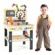 preview thumbnail 10 of 15, Multi-Color Pretend Play Workbench Tools Set with 1 Bottom Storage Shelf - 18" x 14.5" x 28.5"