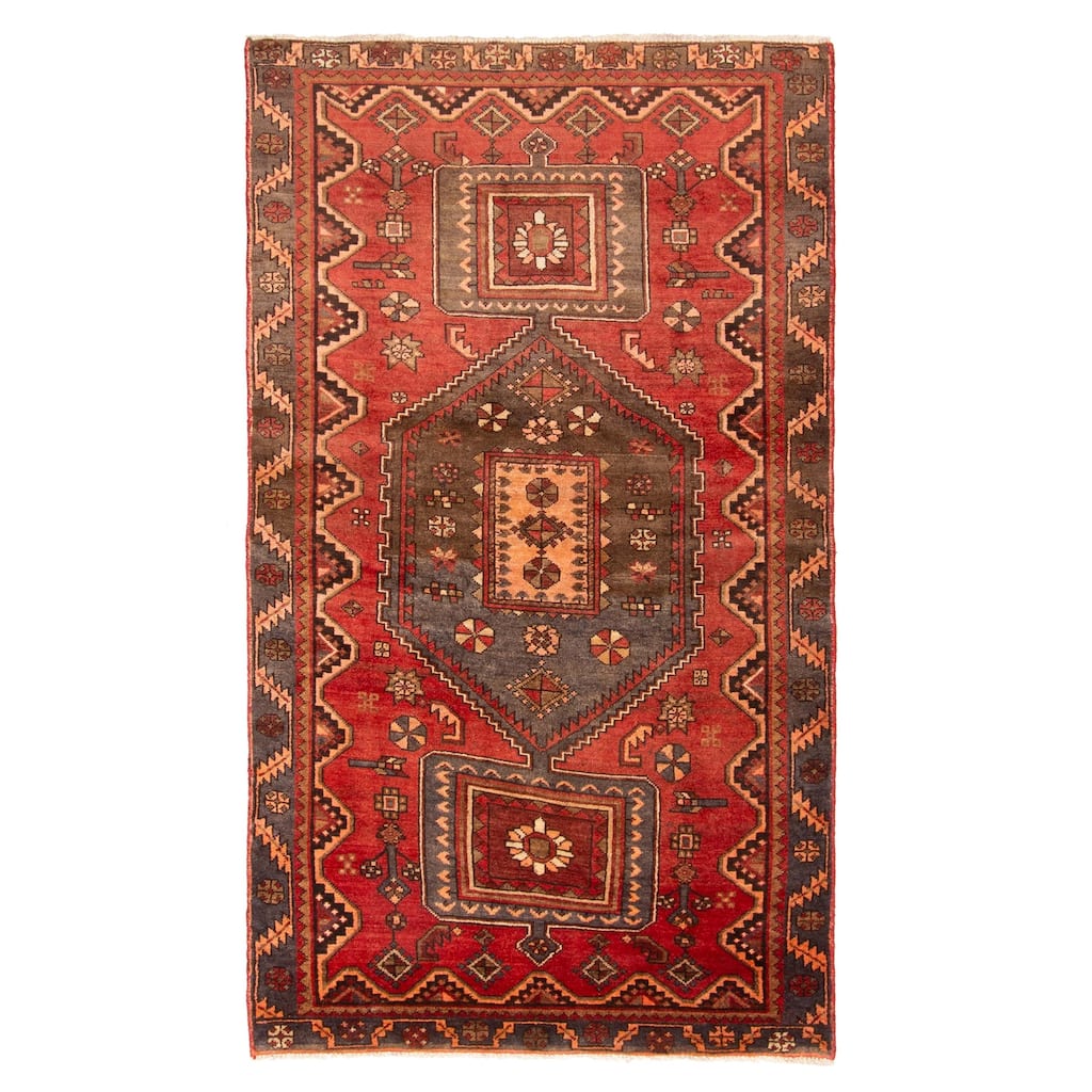 ECARPETGALLERY Hand-knotted Konya Anatolian Red Wool Rug - 3'11 x 6'8
