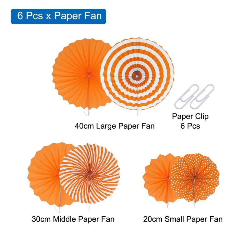 Hanging Paper Fans Set, Paper Decorations for Party Birthday 6pcs
