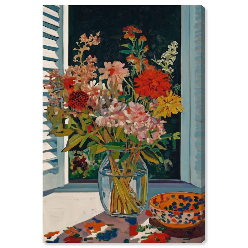 Vase on a Windowsill Canvas by Art Remedy, Gallery Wrapped - 30" x 45"