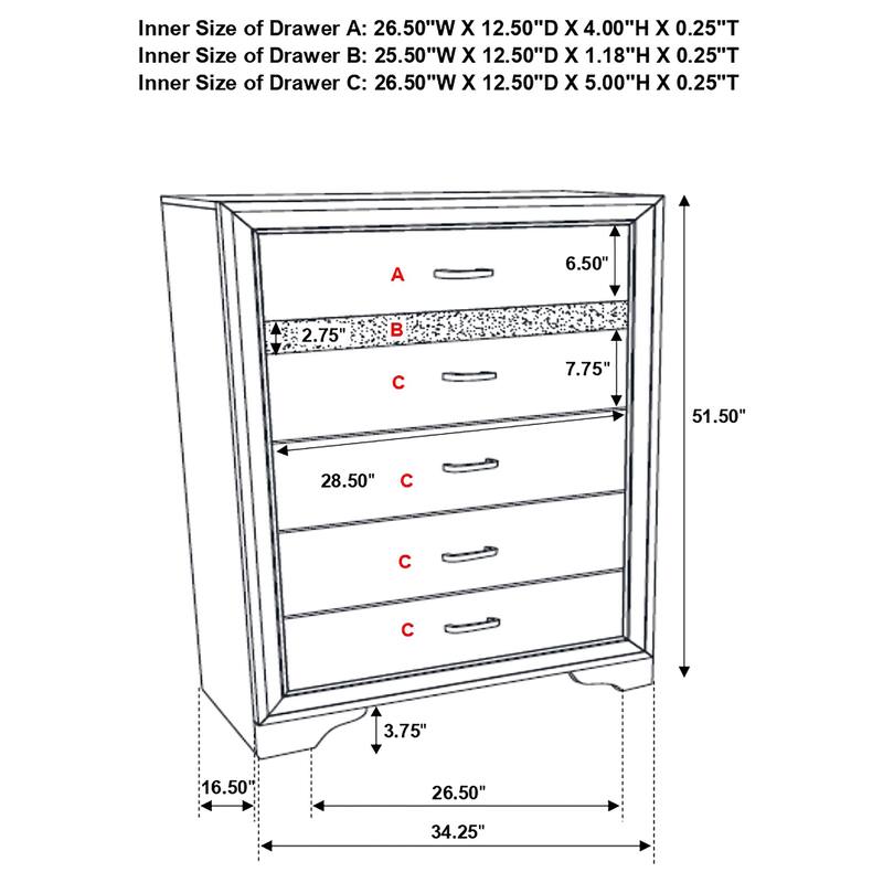 Miranda Contemporary Wood 5-drawer Bedroom Chest