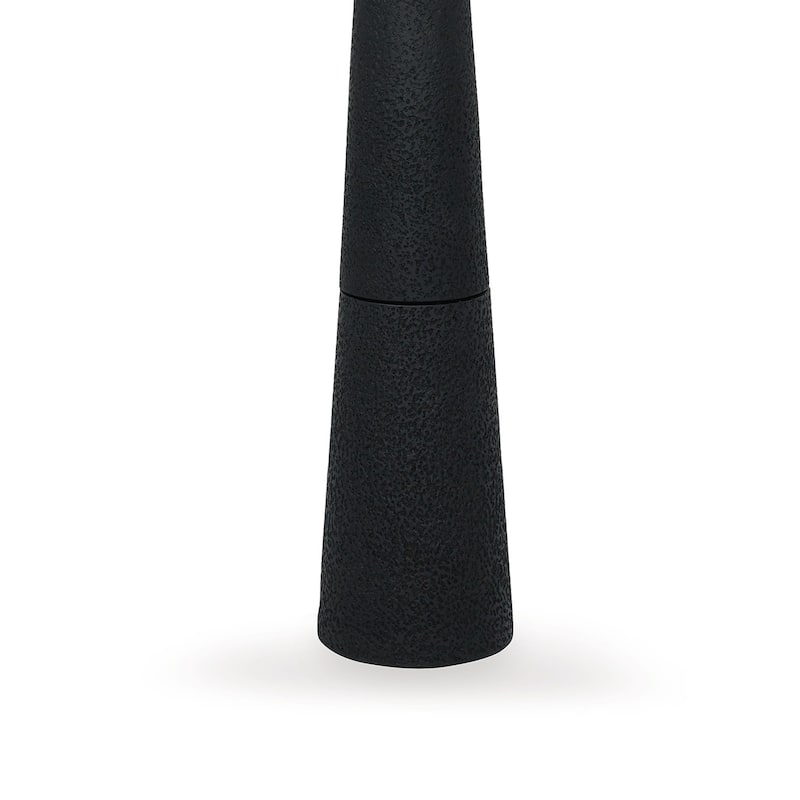 Boe 69 Inch Floor Lamp, White Drum Shade, Black Tapered Cone Resin Base