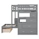 preview thumbnail 11 of 16, Full over Twin Bunk Bed with Desk, Drawers and Shelves,Multifunctional Loft Bed with Storage
