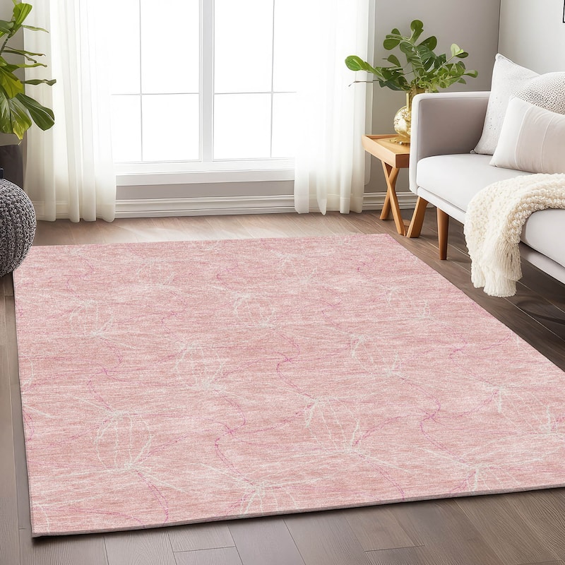 Premium Washable Super Soft Modern Symphony Mayfield Rug - Pink - 9' x 12'