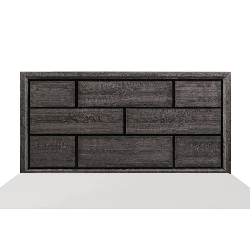 Queen Size Modern Gray Finish Bed with Headboard and Footboard