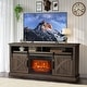 preview thumbnail 2 of 11, 68" Farmhouse Dark Brown Electric Fireplace TV Stands Console for 78-inch TV with Remote