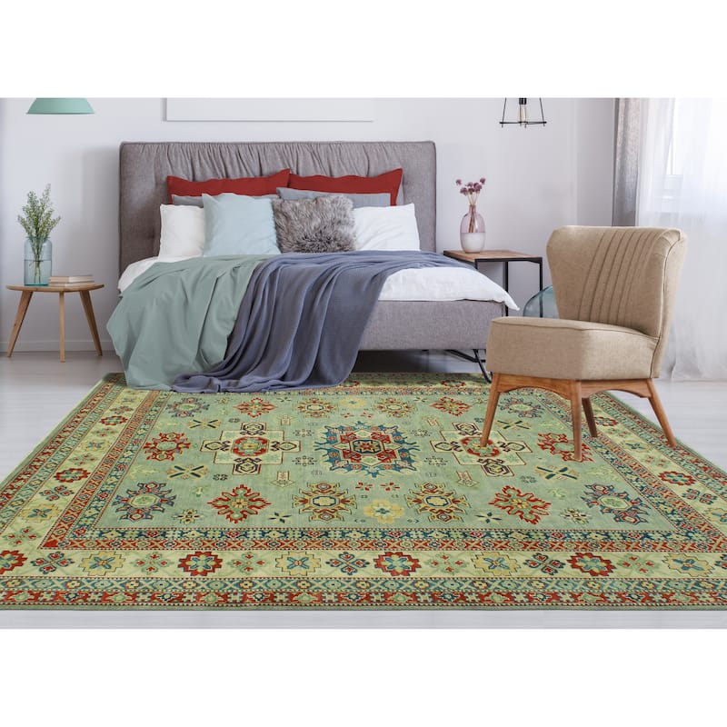 Kazak Morwarid Grey/Beige Rug - 8'2" x 10'0"