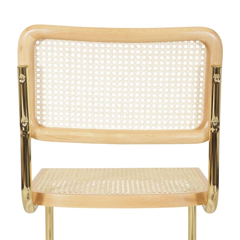 Breuer Chair Company Marcel Breuer Cesca Cane Cantilever Side Chair w/ Brass Steel Frame (Various Wood & Cane Colors)