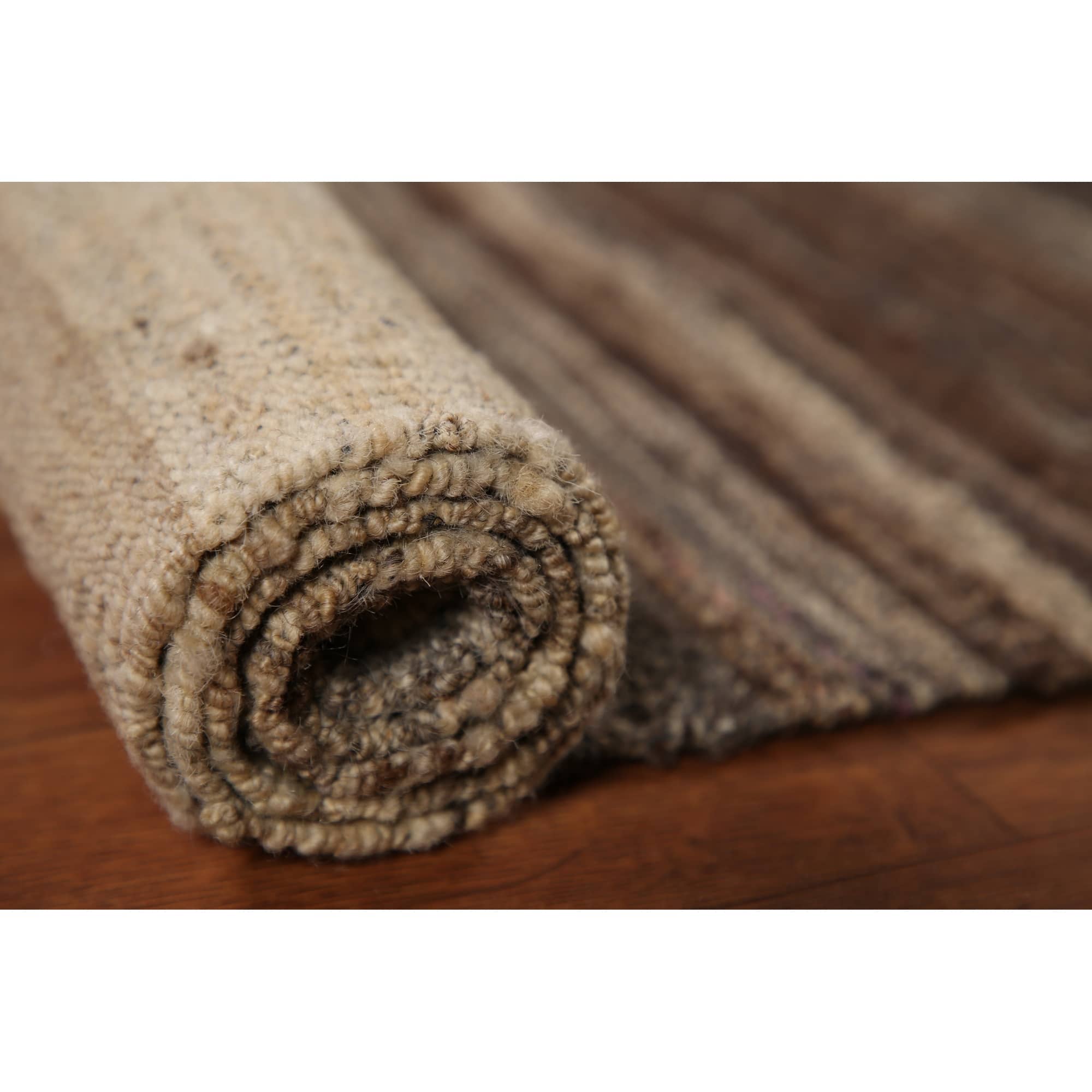 Geometric Kilim Modern Area Rug Flat-weave Wool Carpet - 5'1