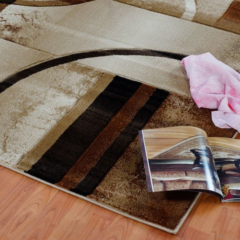 Modern Geometric Abstract Multicolor Area Rug