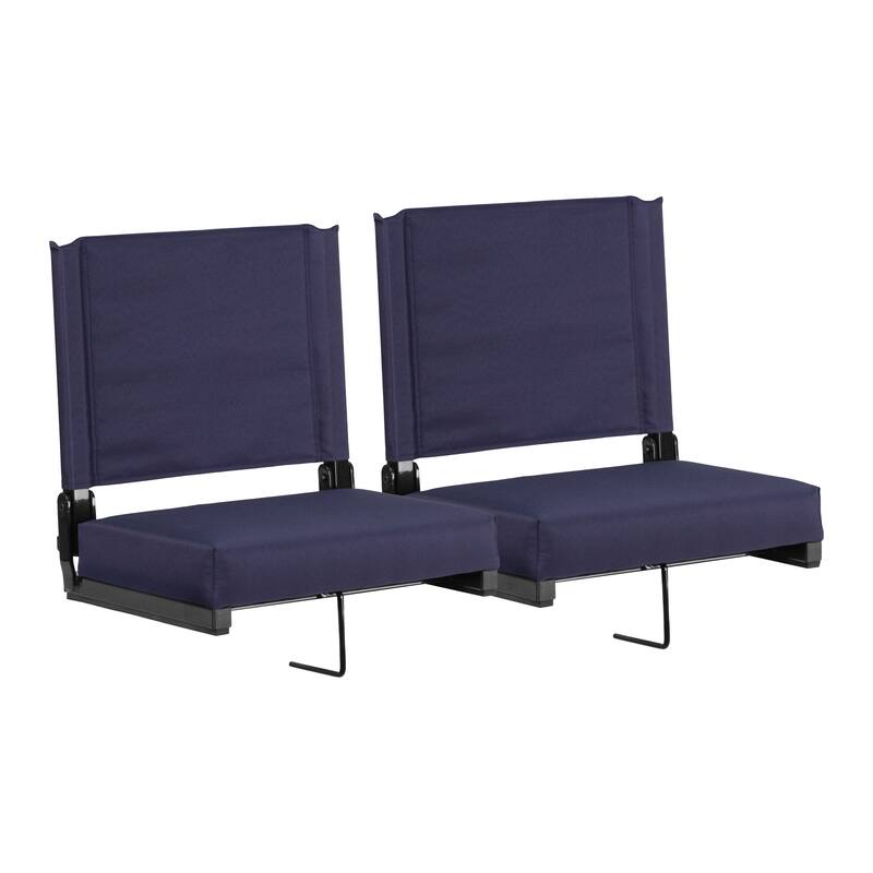 2 Pack 500 lb. Rated Lightweight Stadium Chair-Handle-Padded Seat