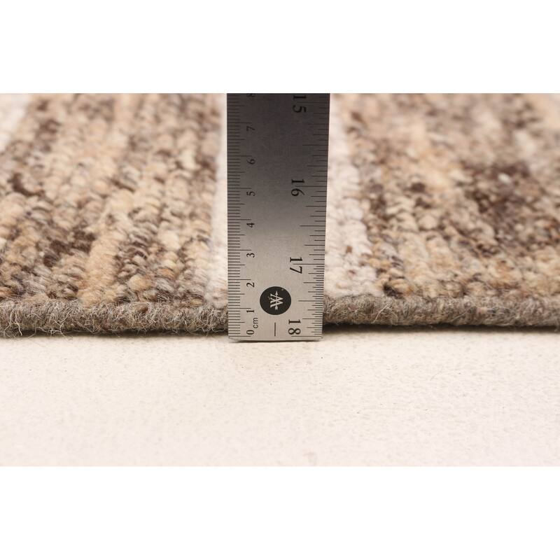 ECARPETGALLERY Hand-knotted Tangier Brown, Ivory Wool Rug - 8'0 x 10'0