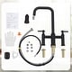 preview thumbnail 8 of 38, WOWOW Double Handle Bridge Kitchen Faucet with Advanced Spray