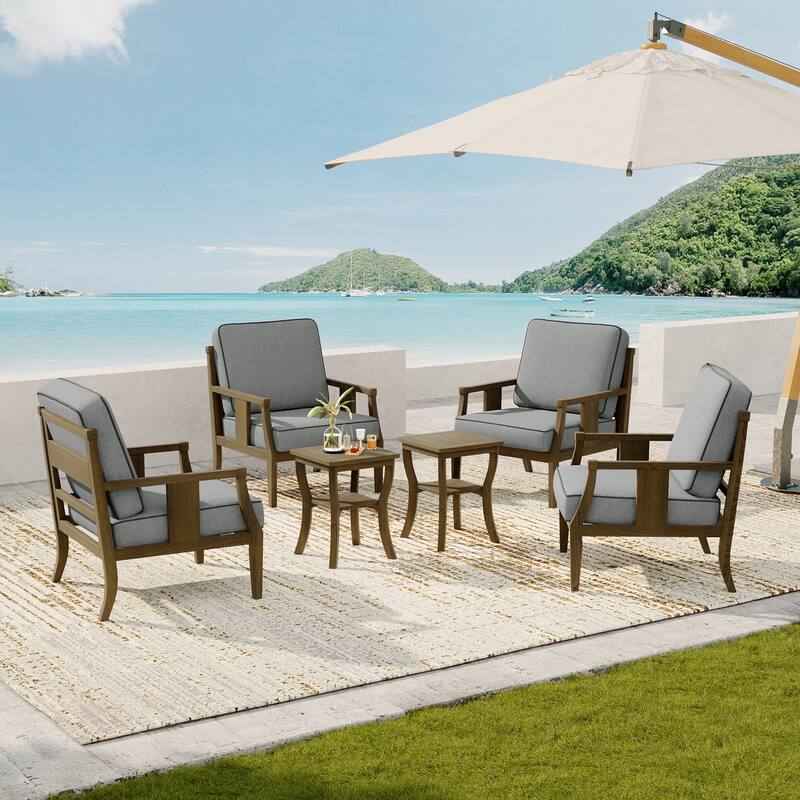 Patio Conversation Sets with Side Table(Set of 6)