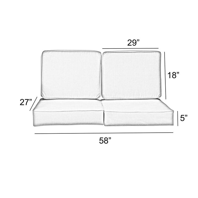 Sorra Home Pensacola Multi Outdoor/Indoor Deep Seating Loveseat Cushion Set 22.5in x 22.5in x 5in