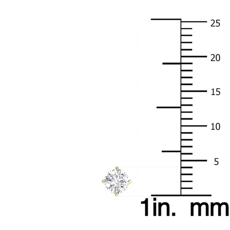 Marquee Lab Grown 1/2 Carat Round Solitaire Diamond Earrings in 14K Yellow Gold