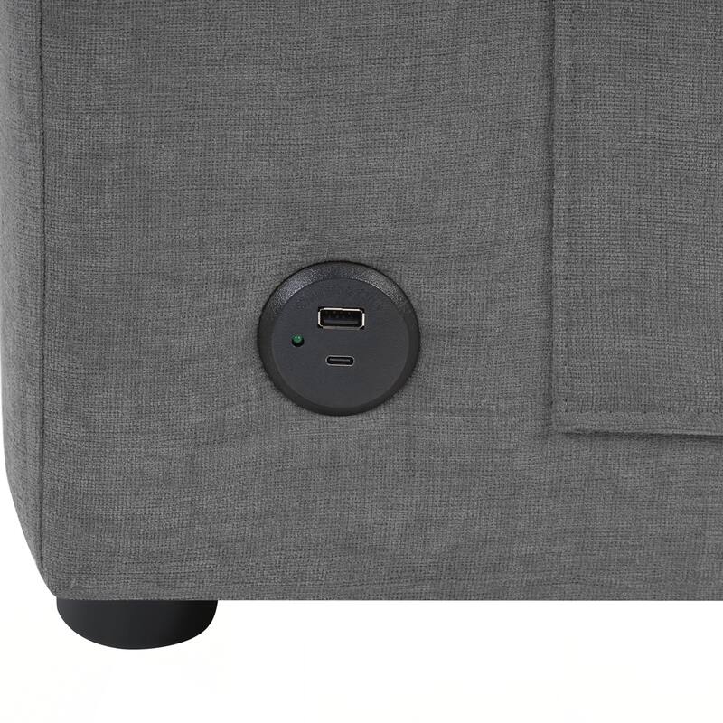 Modern Sectional Sofa 84.6" L-shaped Sofa Couch with a Curved Chaise Lounge