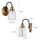 preview thumbnail 5 of 6, Kesa Modern Black Gold 1-Light Wall Sconces Bathroom Vanity Lights with Seeded Glass