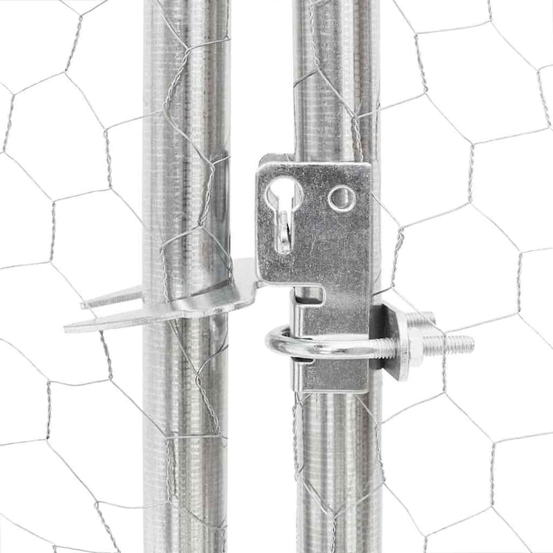 vidaXL Chicken Run Galvanized Steel 8.2ft x 26.2ft x 7.4ft - 315 x 98.4 x 88.6