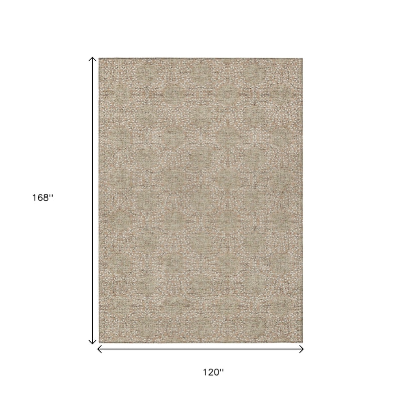 HomeRoots Damask Transitional Rectangle Outdoor Rug