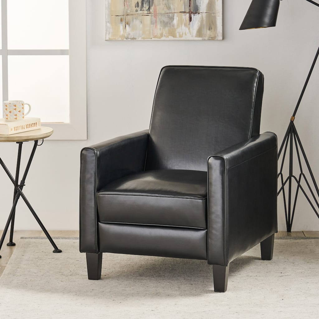 Pushback Recliner Chair, Fax Leather Armchair Push Back Accent Chair for Living Room, Home Theater Single Sofa Club Chair