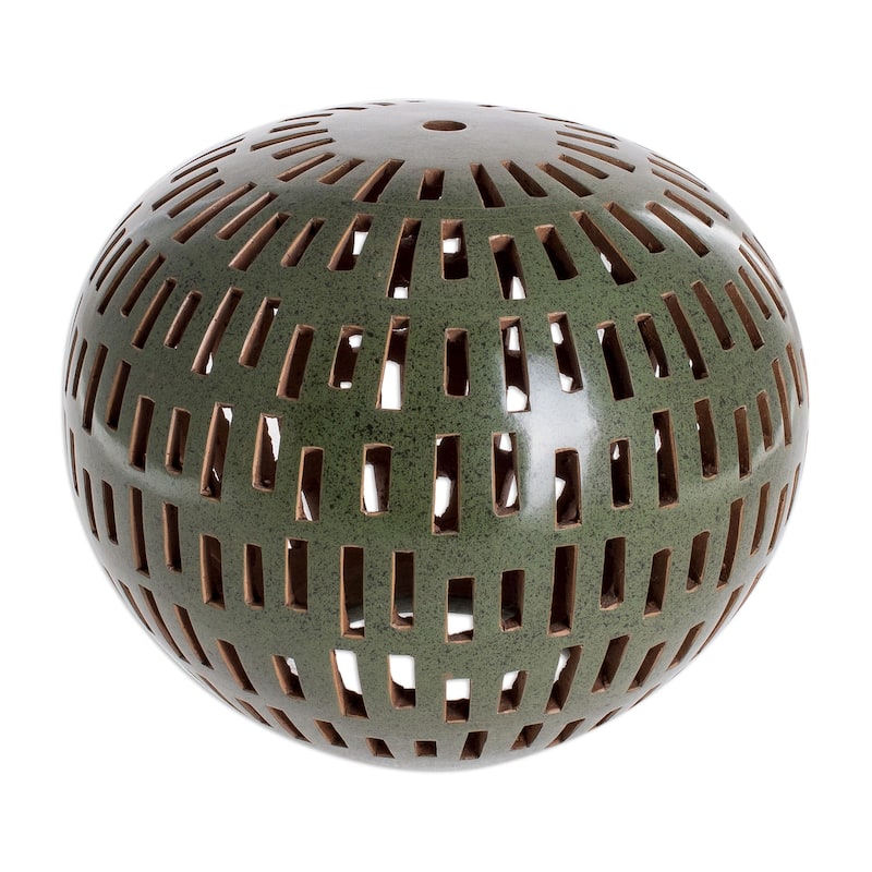 Novica Handmade Light Of Day Terracotta Candle Shade