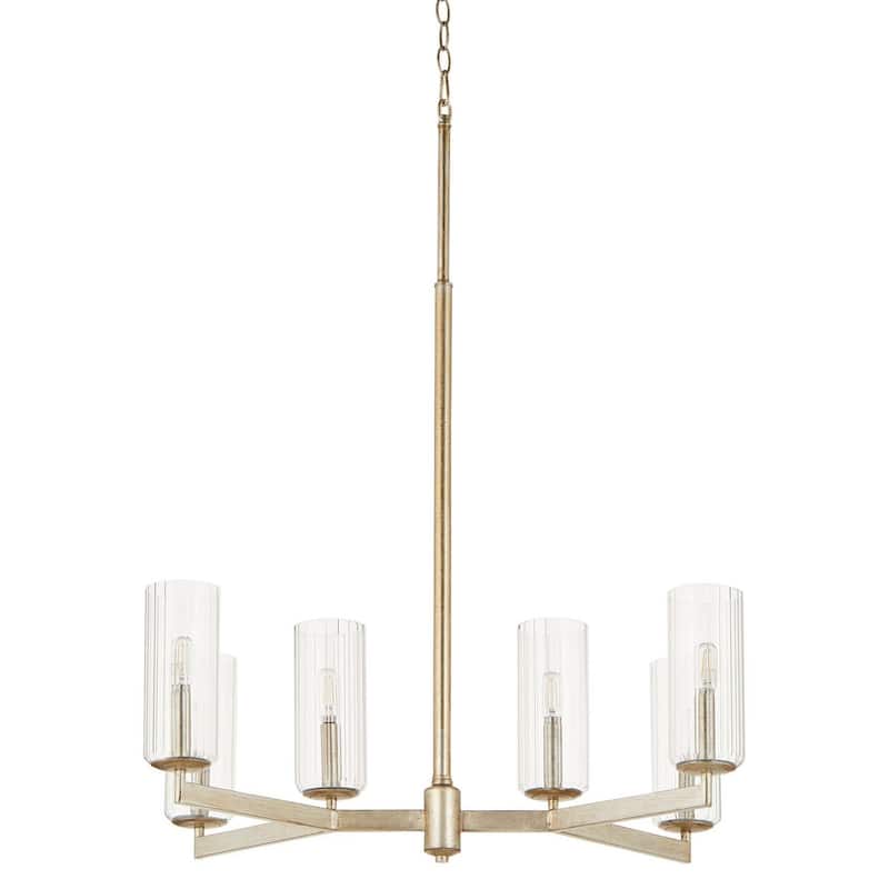 Quorum International 674-6 Merrick 6 Light 28" Wide Linear Chandelier - Aged Silver Leaf