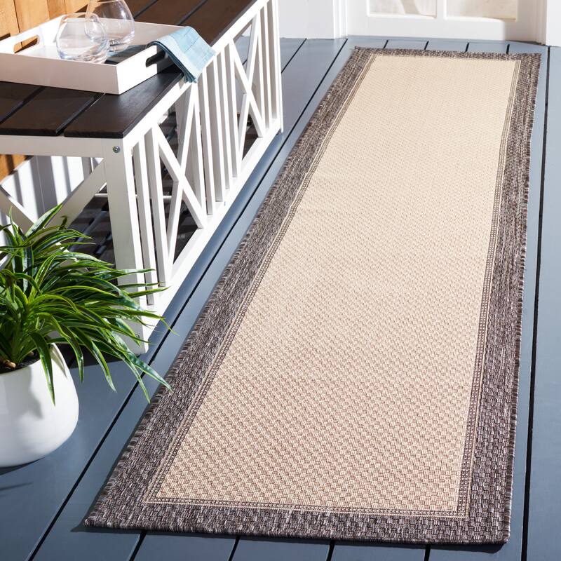 Martha Stewart by SAFAVIEH Washable Zaruhi Indoor/ Outdoor Waterproof Rug - 2'2" x 9' Runner - Camel/Brown
