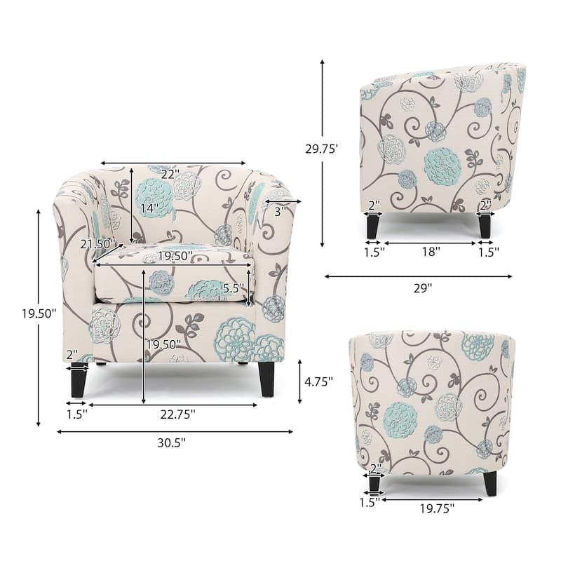 Christopher Knight Home - Preston Floral Fabric Club Chair