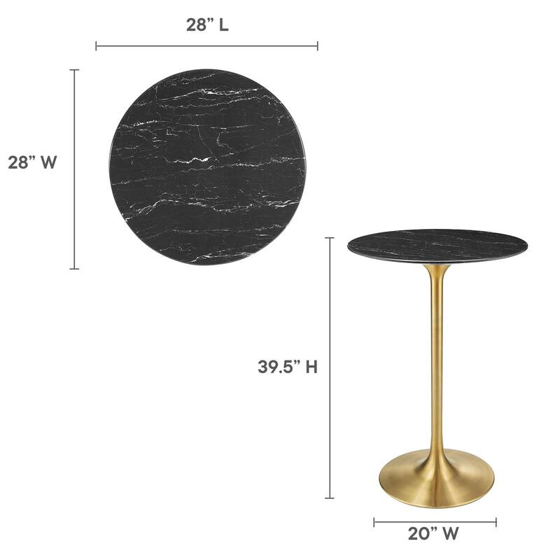 Lippa Round Artificial Marble Bar Table