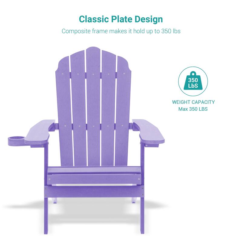 Bonosuki Set of 4 Folding Adirondack Chair Patio Fire Pit Chair