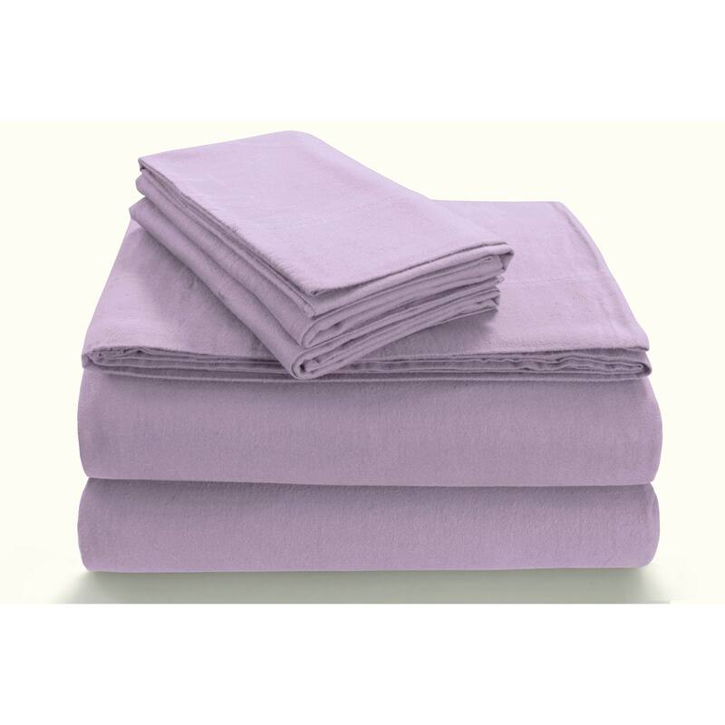 Tribeca Living Flannel Extra Deep Pocket Bed Sheets - King Fitted - Lavender