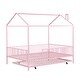 preview thumbnail 8 of 25, House-Shaped Metal Full Size House Bed with Fence and Twin Trundle