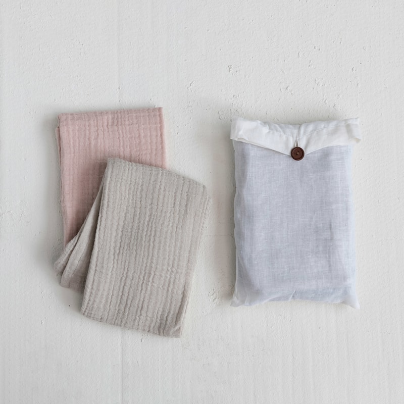 Cotton Tea Towels in Bag, Set of 2 - 28.0"L x 18.0"W x 0.3"H