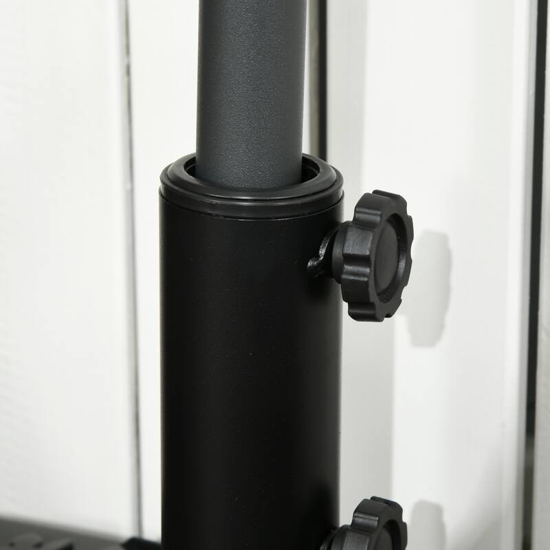 Outsunny Half Round Umbrella Base, Sand or Water Filled Half Patio Umbrella Stand Holder for Lawn, Deck, Backyard and Garden