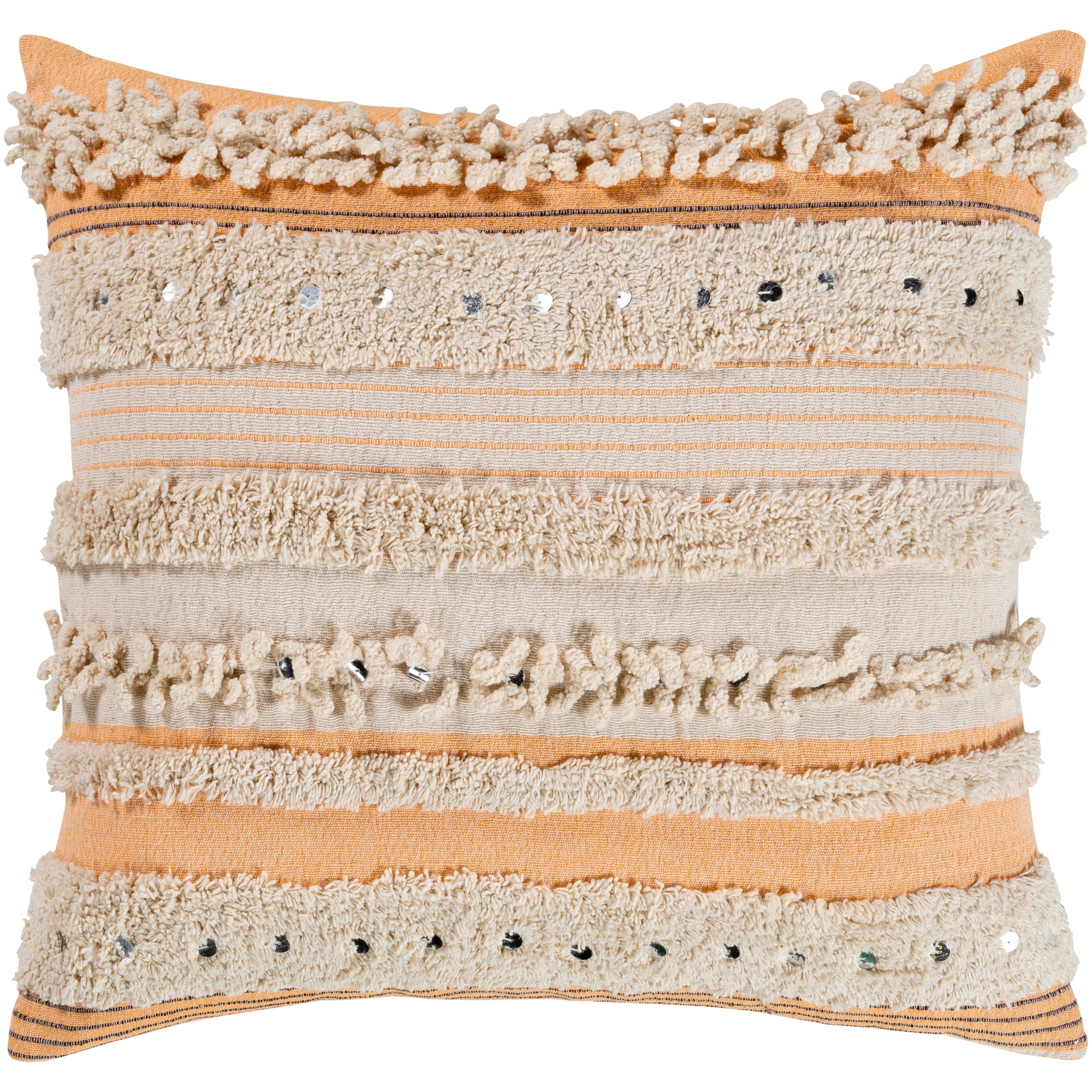 Talco Shaggy Boho Stripe 18-inch Throw Pillow - Bed Bath & Beyond - 30756551